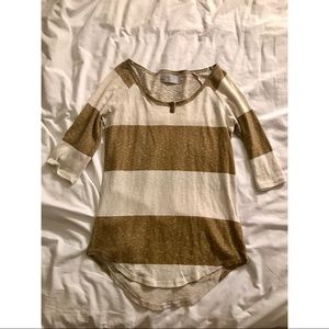 Carmel and cream striped shirt from Zara